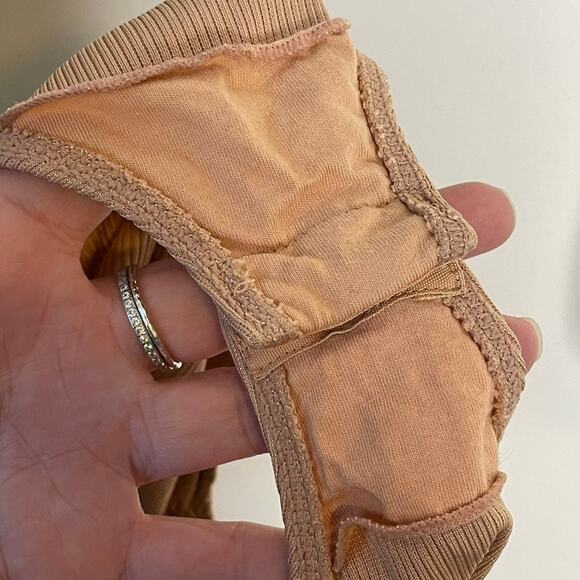 INTIMATELY FREE PEOPLE on your side tan ribbed ruched bodysuit size xs - Picture 5 of 9